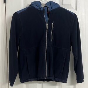 Nautica Boys Size 8 Navy Fleece Jacket with Removable Hood